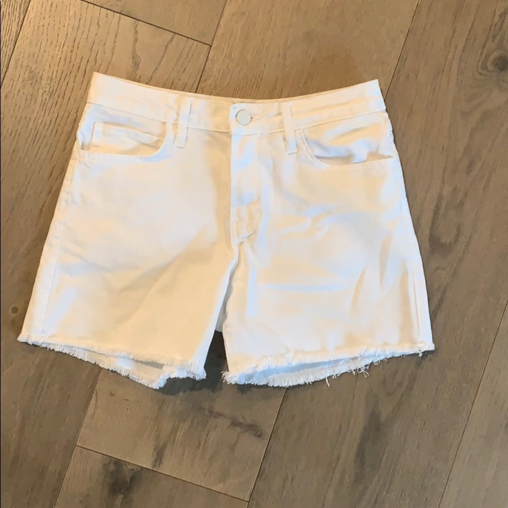 White High Waisted Shorts
